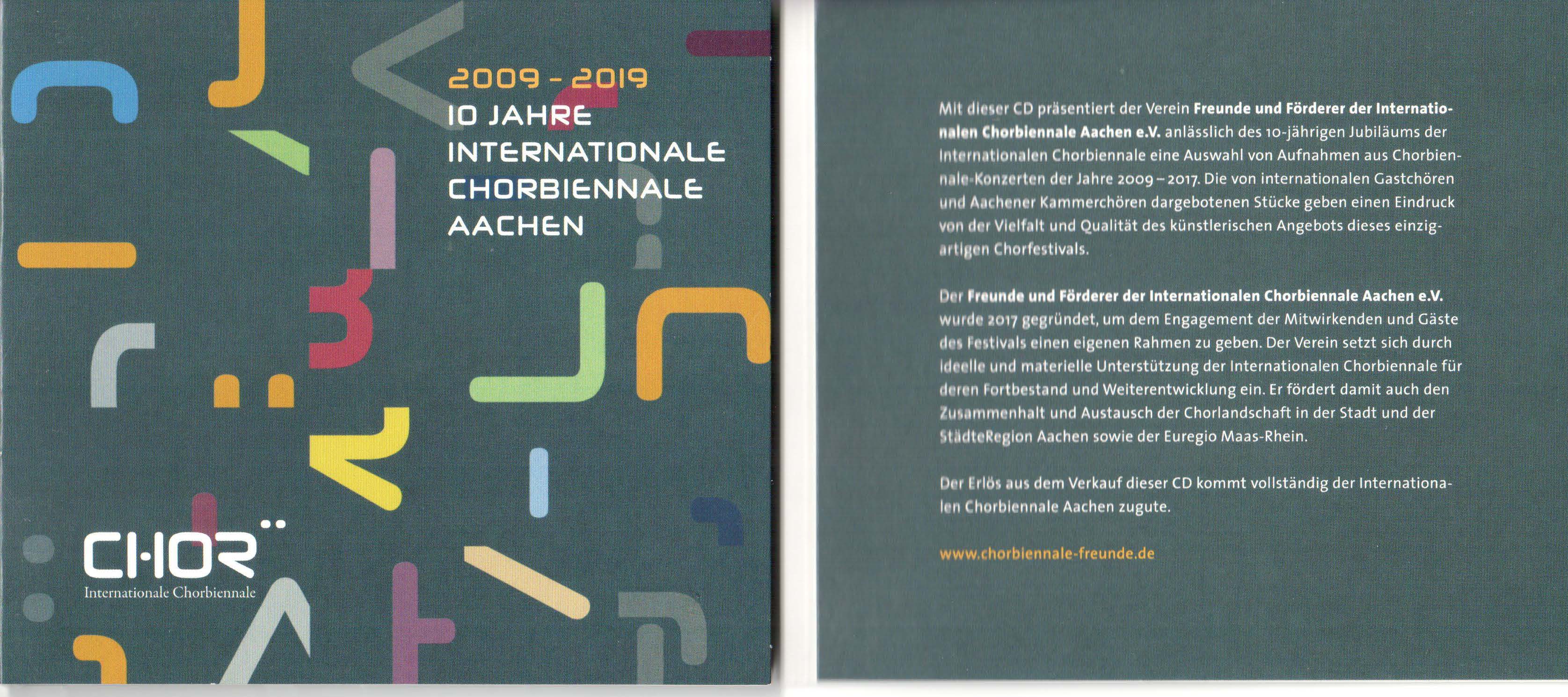 CD mit Aufnahmen aus 10 Jahren Chorbiennale Aachen